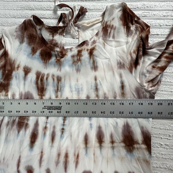 Soft Surroundings Womens Tie-Dye Long Sleeve Tunic Top Blouse PS Brown NWOT - Picture 6 of 7